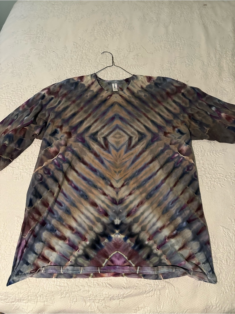 Tultex Tie-Dye Long Sleeve Shirt in Gray, Purple, Pink